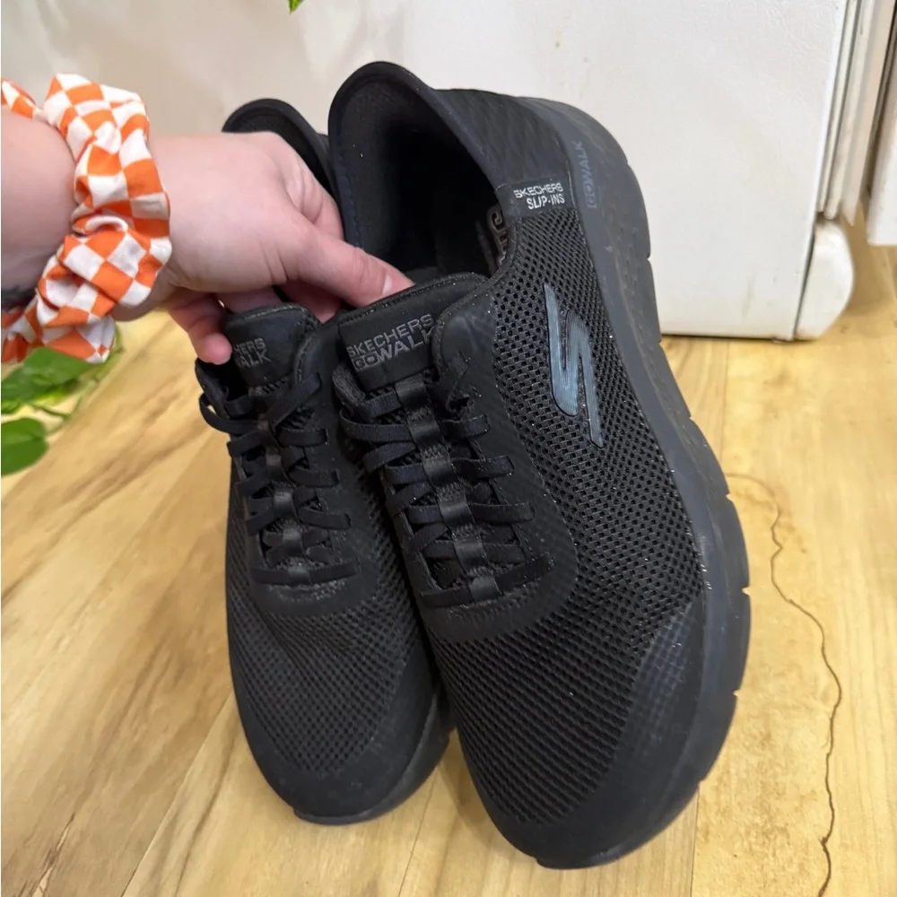 Skechers Black GOwalk Mesh Slip-On Sneakers - Picture 9 of 11
